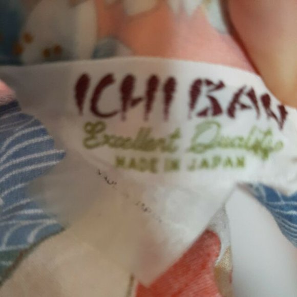 ICHI BAN Oriental 100% Cotton Floral Kimono Robe Made in Japan Vtg - Picture 3 of 8